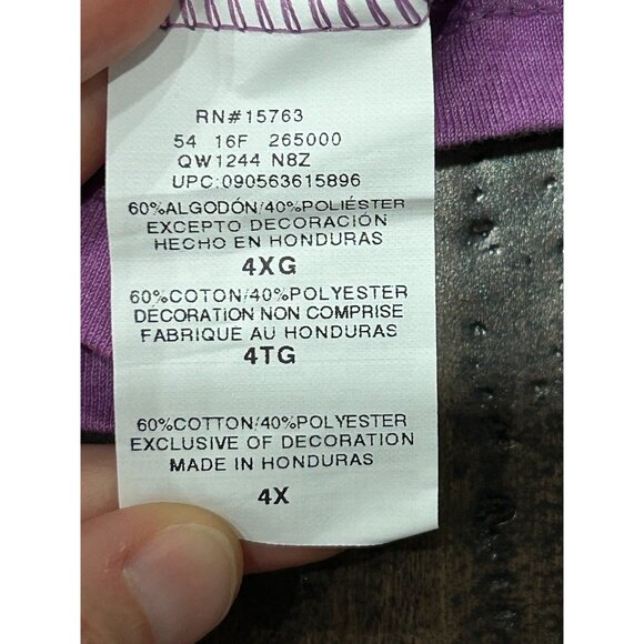 Champion Authentic V-Neck Jersey Short Sleeve Tee Purple Sz 4X Essential NWT - Picture 6 of 11